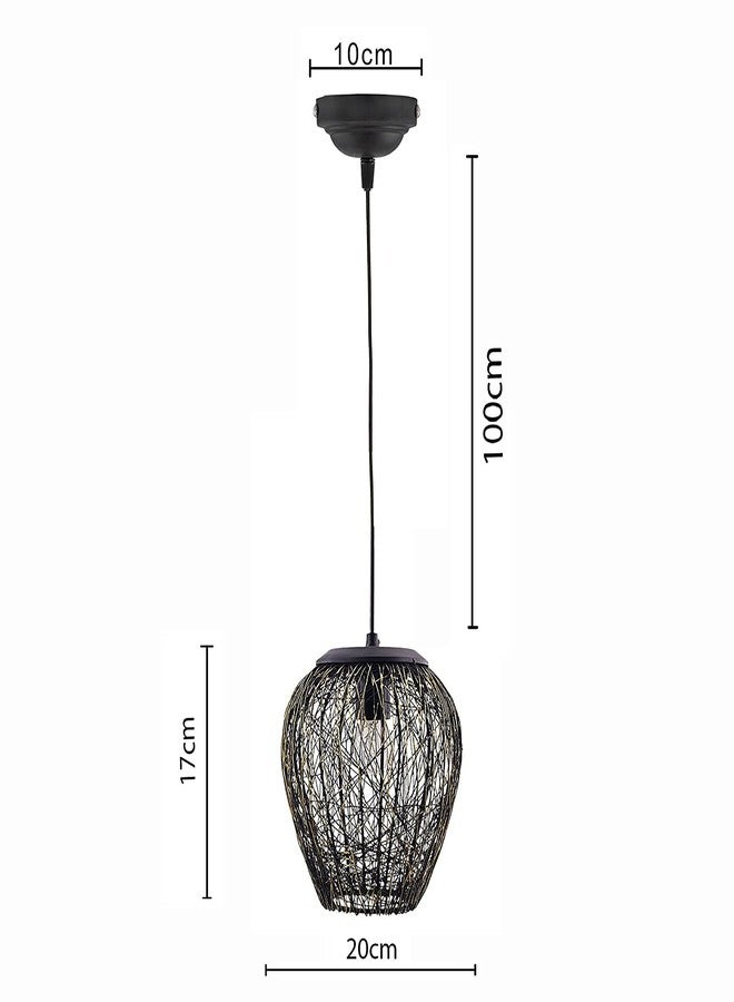 DesiDiya Hanging Light, Home Decor Items Wire Mesh, Ceiling Light, Balcony, Home Decoration Items, Decor Items for Living Room, Balcony Decoration Outdoor (Black)- Pack of 1 - Image 4
